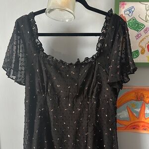 Lulu's XL Black & Floral Maxi Dress